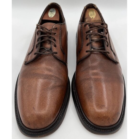 Hanover LB Sheppard Vtg Shoes Derby Pebbled Brown Leather 11 C/R Goodyear Welt - Picture 2 of 14